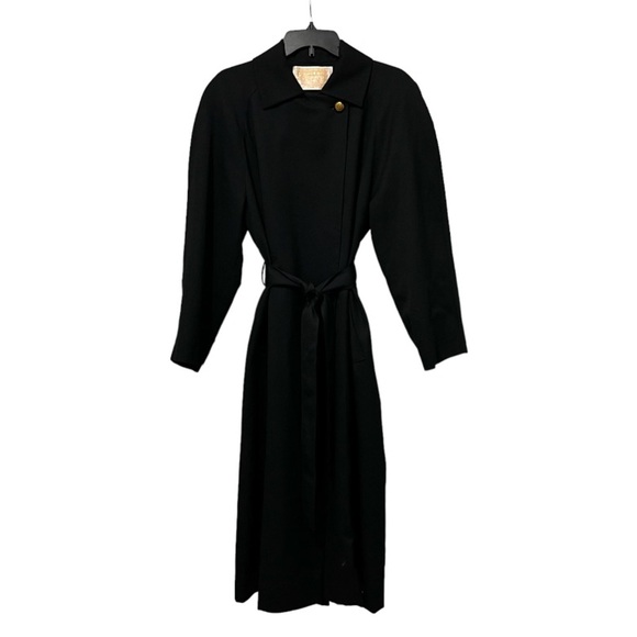 Vintage Pendleton 100% Virgin Wool Black Trench Coat Size 8